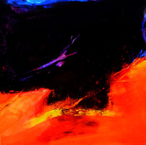 Norbert Pagé Rouge et noir 100 x 100 cm 2009