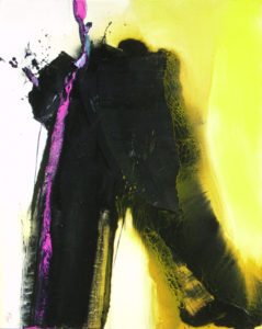 Norbert Pagé Noir et or trace rose 65 x 81 cm 2009